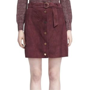 Kate Spade Mini Skirt A-line Goat Suede Leather